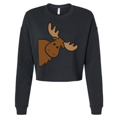 Cute Moose Elk Deer Funny Alaska Moose Cropped Pullover Crew