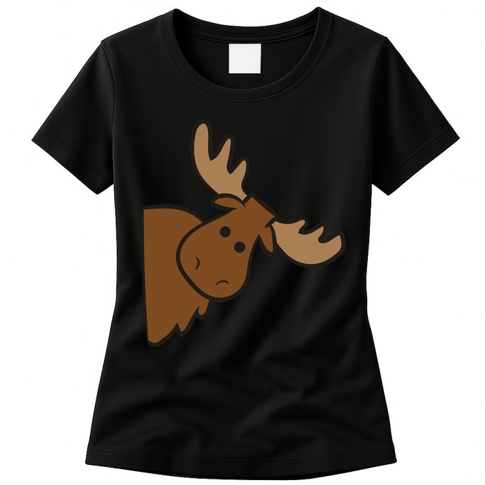 Cute Moose Elk Deer Funny Alaska Moose Womens T-Shirt