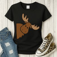Cute Moose Elk Deer Funny Alaska Moose Womens T-Shirt