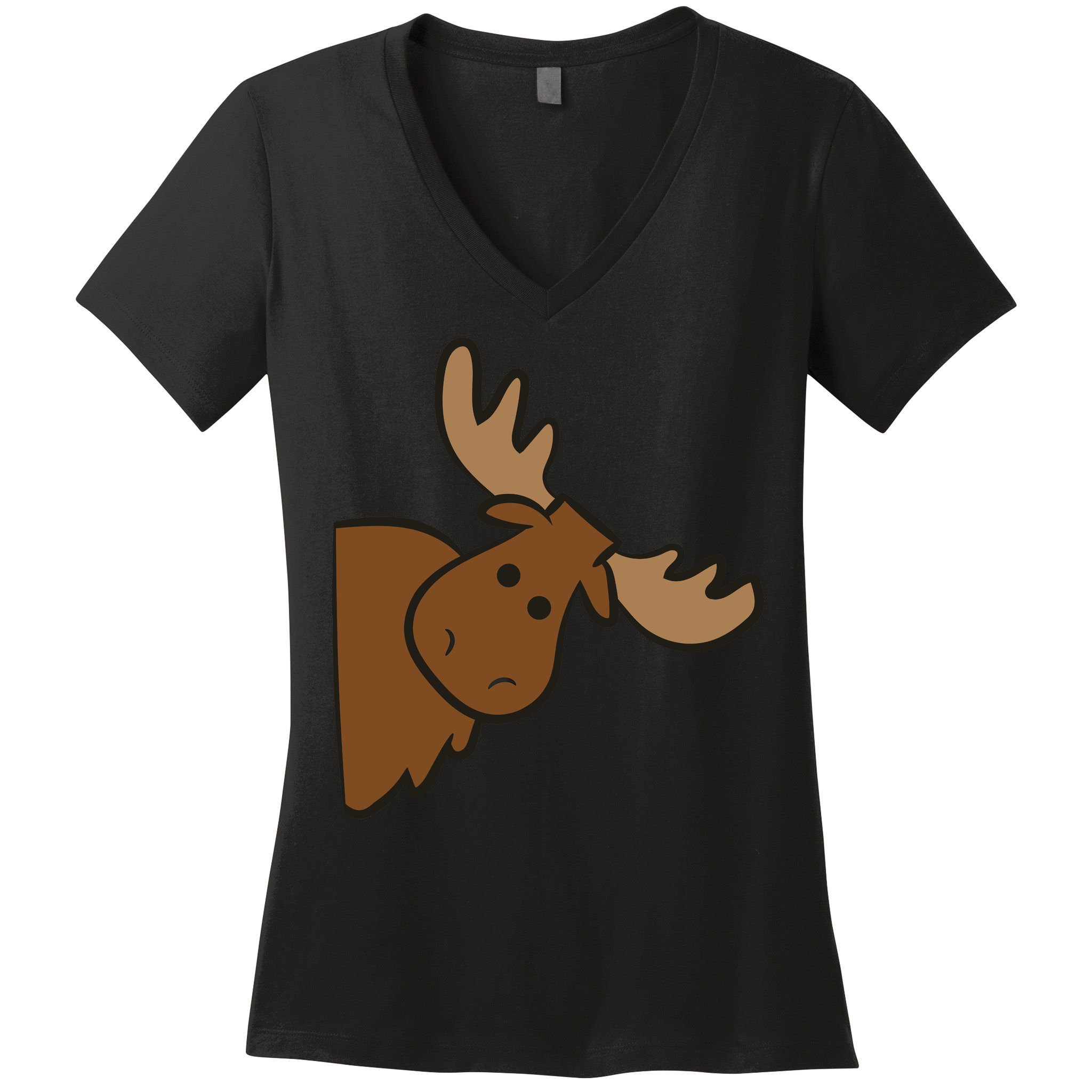 Cute Moose Elk Deer Funny Alaska Moose Women's V-Neck T-Shirt