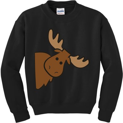 Cute Moose Elk Deer Funny Alaska Moose Kids Sweatshirt