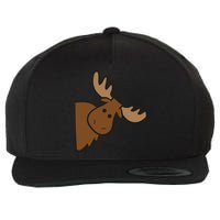 Cute Moose Elk Deer Funny Alaska Moose Wool Snapback Cap