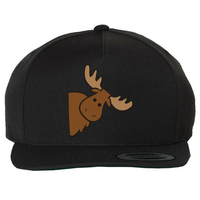 Cute Moose Elk Deer Funny Alaska Moose Wool Snapback Cap