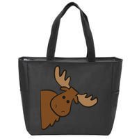 Cute Moose Elk Deer Funny Alaska Moose Zip Tote Bag
