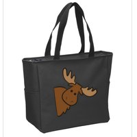 Cute Moose Elk Deer Funny Alaska Moose Zip Tote Bag