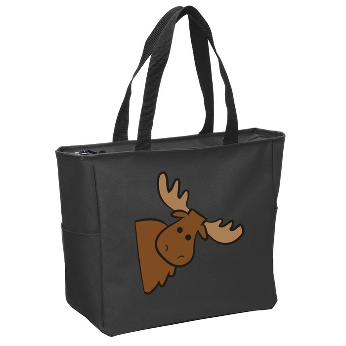 Cute Moose Elk Deer Funny Alaska Moose Zip Tote Bag