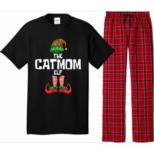 Cat Mom Elf Mother Christmas Matching Family Gift Pajama Set