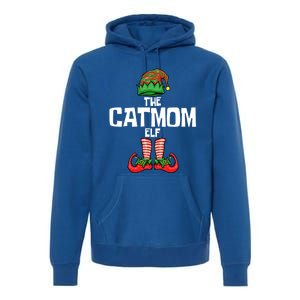 Cat Mom Elf Mother Christmas Matching Family Gift Premium Hoodie