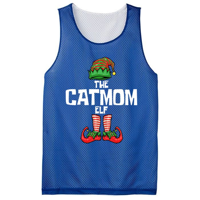 Cat Mom Elf Mother Christmas Matching Family Gift Mesh Reversible Basketball Jersey Tank