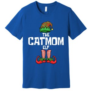 Cat Mom Elf Mother Christmas Matching Family Gift Premium T-Shirt