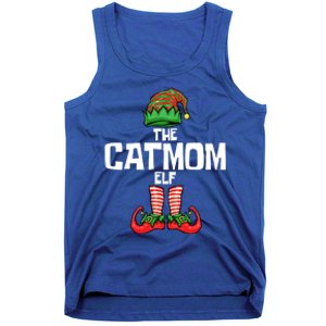 Cat Mom Elf Mother Christmas Matching Family Gift Tank Top