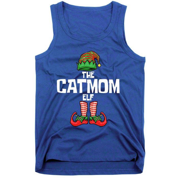 Cat Mom Elf Mother Christmas Matching Family Gift Tank Top