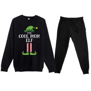 Cool Mom Elf Matching Family Group Christmas Party Premium Crewneck Sweatsuit Set