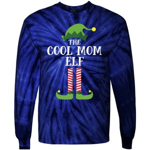 Cool Mom Elf Matching Family Group Christmas Party Tie-Dye Long Sleeve Shirt