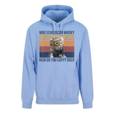 Cat Mike Echo Oscar Whisky How Do You Copy Over Vintage Unisex Surf Hoodie