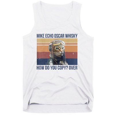 Cat Mike Echo Oscar Whisky How Do You Copy Over Vintage Tank Top