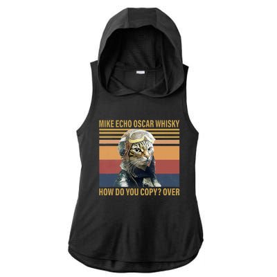 Cat Mike Echo Oscar Whisky How Do You Copy Over Vintage Ladies PosiCharge Tri-Blend Wicking Draft Hoodie Tank