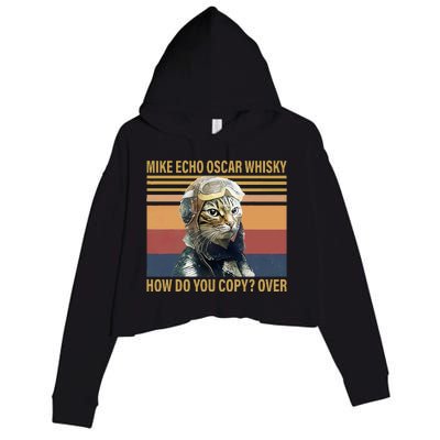 Cat Mike Echo Oscar Whisky How Do You Copy Over Vintage Crop Fleece Hoodie