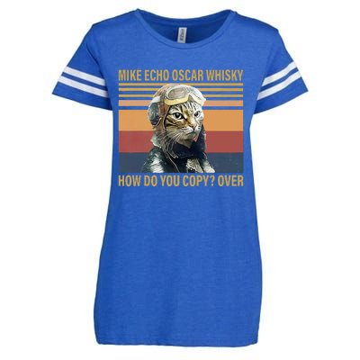 Cat Mike Echo Oscar Whisky How Do You Copy Over Vintage Enza Ladies Jersey Football T-Shirt