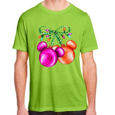 Christmas Mouse Ears Coquette Bow Holiday Festive Mouse Ears Coquette Adult ChromaSoft Performance T-Shirt