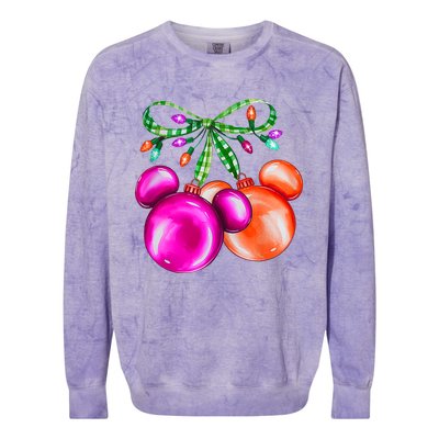 Christmas Mouse Ears Coquette Bow Holiday Festive Mouse Ears Coquette Colorblast Crewneck Sweatshirt