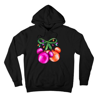 Christmas Mouse Ears Coquette Bow Holiday Festive Mouse Ears Coquette Hoodie