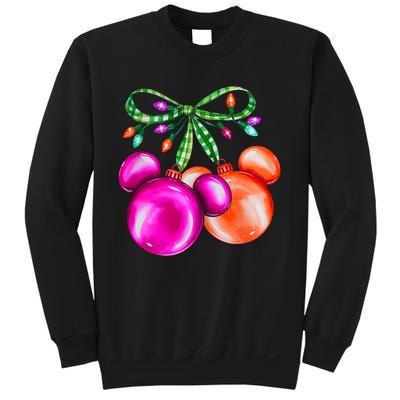 Christmas Mouse Ears Coquette Bow Holiday Festive Mouse Ears Coquette Sweatshirt