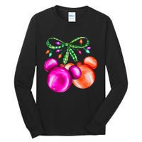 Christmas Mouse Ears Coquette Bow Holiday Festive Mouse Ears Coquette Tall Long Sleeve T-Shirt