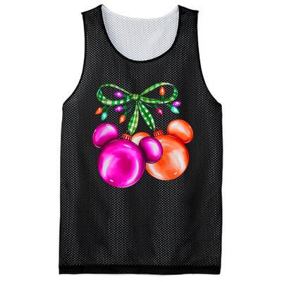 Christmas Mouse Ears Coquette Bow Holiday Festive Mouse Ears Coquette Mesh Reversible Basketball Jersey Tank