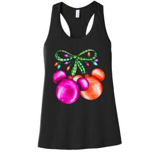 Christmas Mouse Ears Coquette Bow Holiday Festive Mouse Ears Coquette Women's Racerback Tank