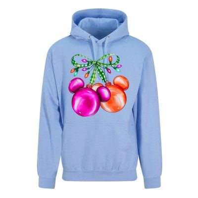 Christmas Mouse Ears Coquette Bow Holiday Festive Mouse Ears Coquette Unisex Surf Hoodie