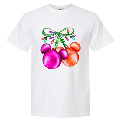 Christmas Mouse Ears Coquette Bow Holiday Festive Mouse Ears Coquette Garment-Dyed Heavyweight T-Shirt