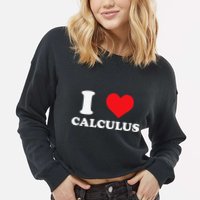 Calculus Mathematics Equation Calculations I Love Calculus Cropped Pullover Crew