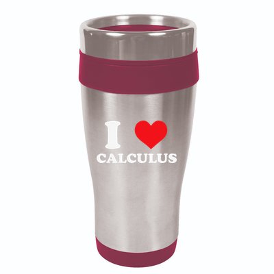 Calculus Mathematics Equation Calculations I Love Calculus 16oz Travel Tumbler