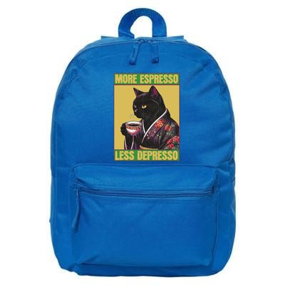 Cat More Espresso Less Depresso 16 in Basic Backpack