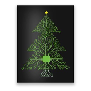 Christmas Mechanical Engineer Digital Electronic Tree Poster