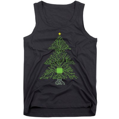 Christmas Mechanical Engineer Digital Electronic Tree Tank Top