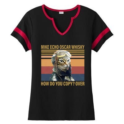 Cat Mike Echo Oscar Whisky How Do You Copy Over Vintage Ladies Halftime Notch Neck Tee