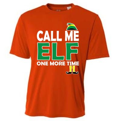 Call Me Elf One More Time Funny Bad Elf Christmas Cute Gift Cooling Performance Crew T-Shirt