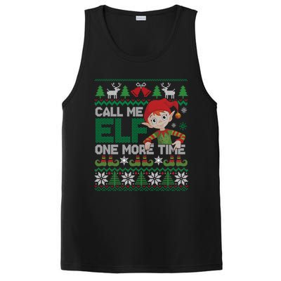 Call Me Elf One More Time Funny Bad Elf Christmas Ugly Xmas Meaningful Gift PosiCharge Competitor Tank