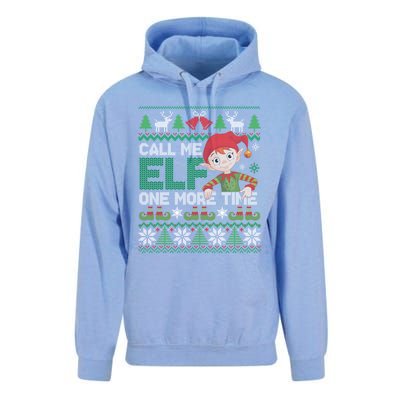 Call Me Elf One More Time Funny Bad Elf Christmas Ugly Xmas Meaningful Gift Unisex Surf Hoodie