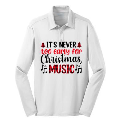 Christmas Music Enthusiast Graphic Silk Touch Performance Long Sleeve Polo