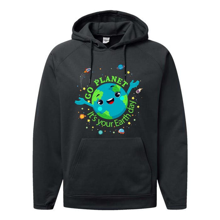 Cute Mother Earth Day Save Our Planet Performance Fleece Hoodie