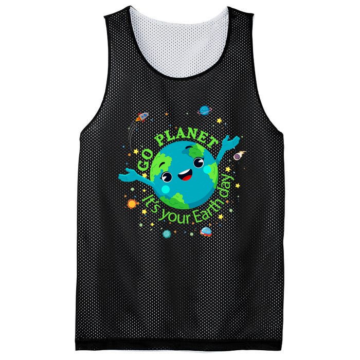 Cute Mother Earth Day Save Our Planet Mesh Reversible Basketball Jersey Tank