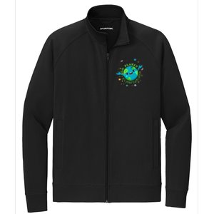 Cute Mother Earth Day Save Our Planet Stretch Full-Zip Cadet Jacket