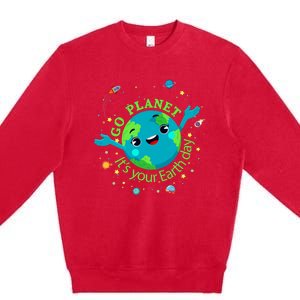 Cute Mother Earth Day Save Our Planet Premium Crewneck Sweatshirt