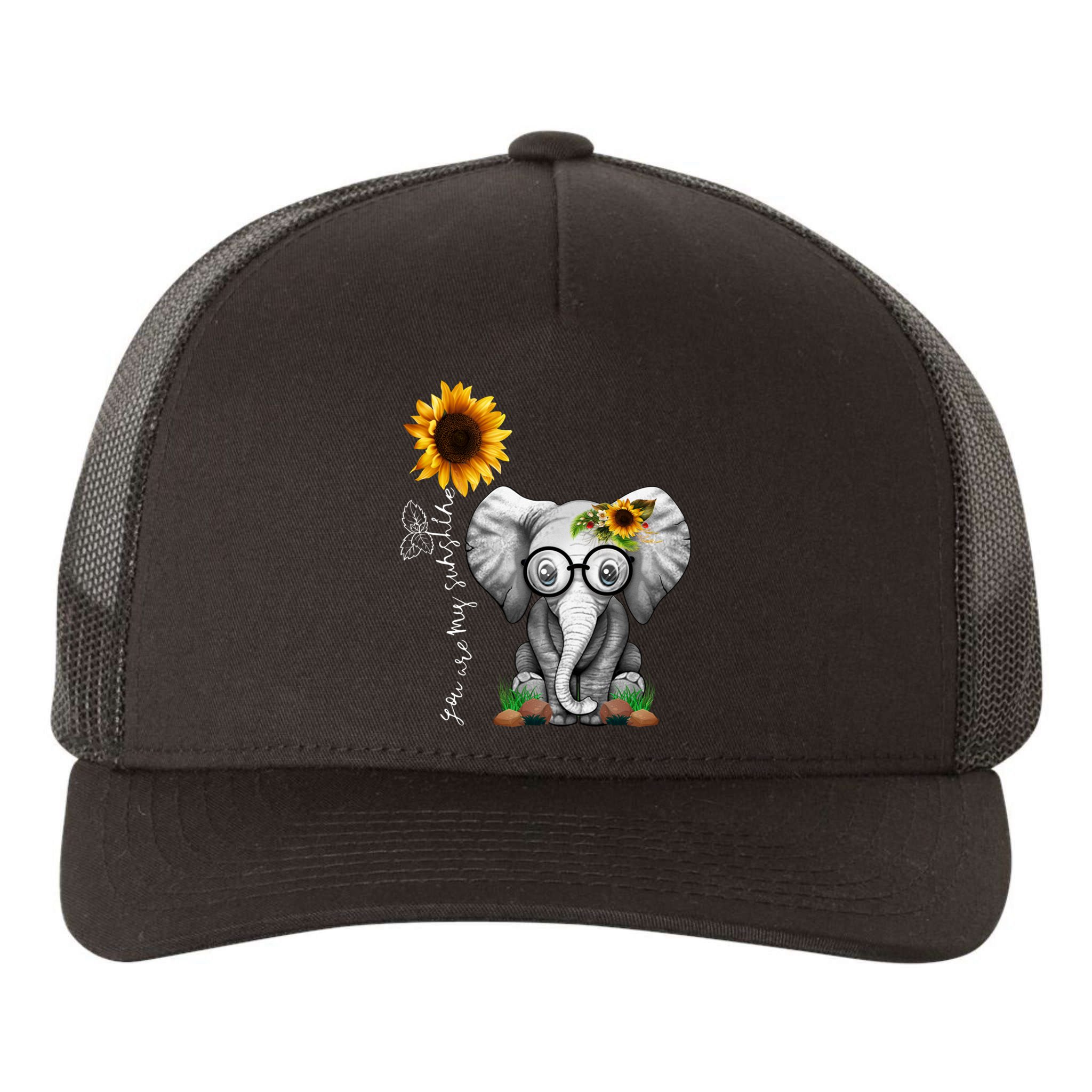 Cute Mama Elephant With Sunflower Gift You Are My Sunshine Gift Yupoong Adult 5-Panel Trucker Hat