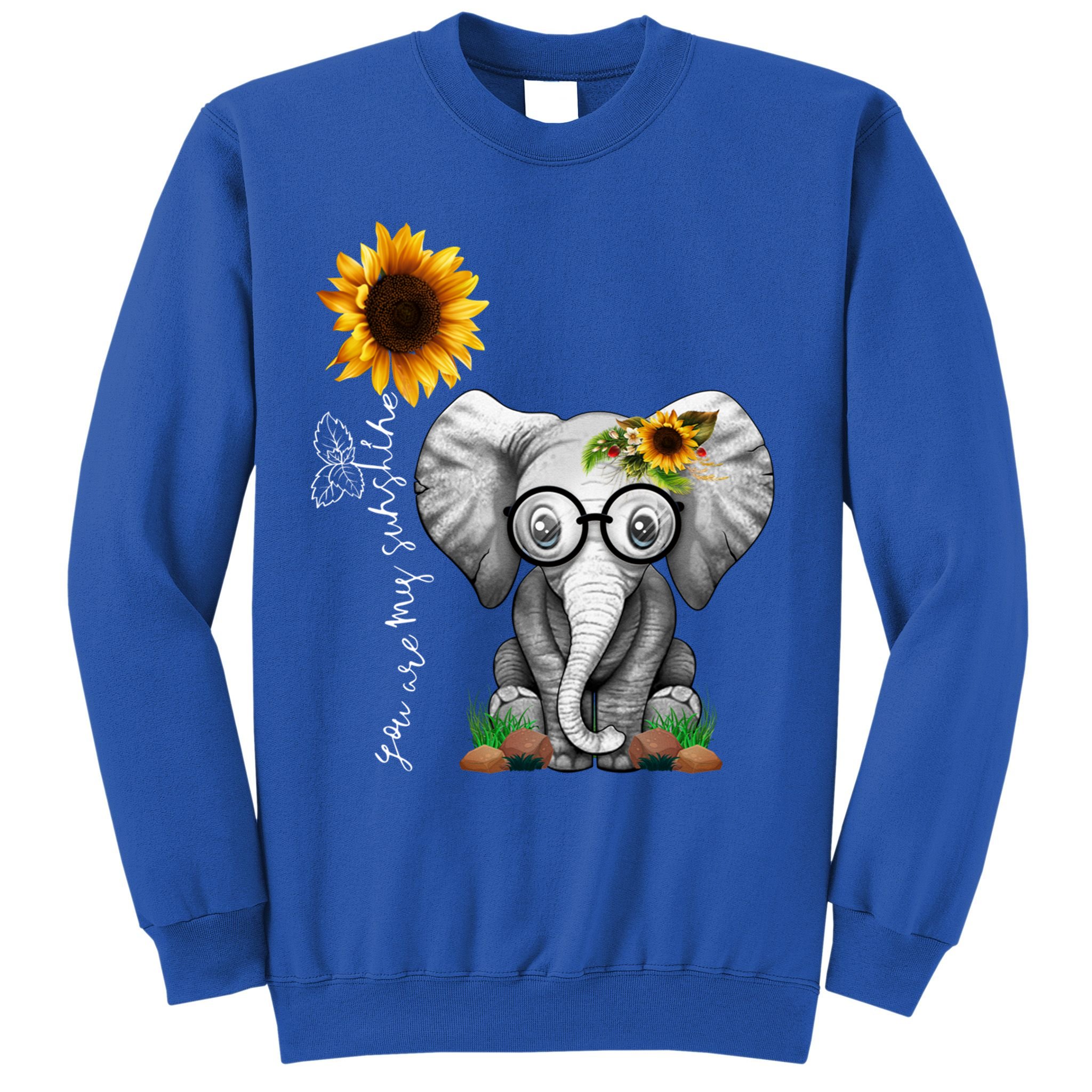 Cute Mama Elephant With Sunflower Gift You Are My Sunshine Gift Sweatshirt