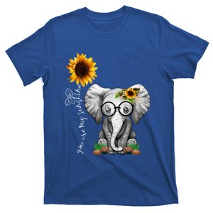 Cute Mama Elephant With Sunflower Gift You Are My Sunshine Gift T-Shirt