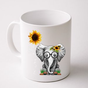 Cute Mama Elephant With Sunflower Gift You Are My Sunshine Gift Coffee Mug